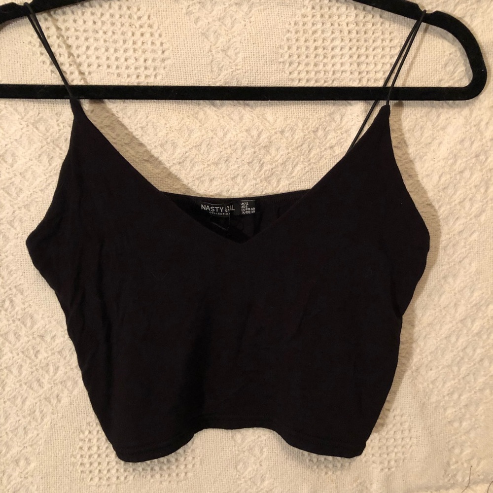 Thick V neck spaghetti strap crop top